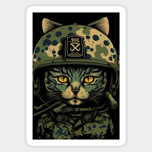 Army Cat Sticker